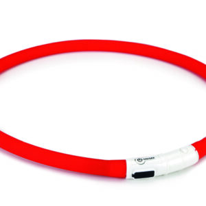 Beeztees kaelarihm dogini led+usb punane