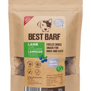 Best barf külmkuivatatud maius lamba kops mustikatega 50g
