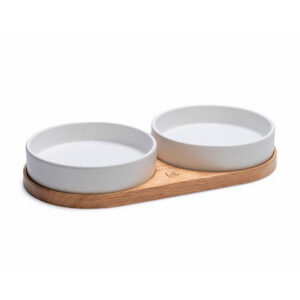 Beeztees dbl kassi kauss 2in1 keraamiline lojs 350ml valge #