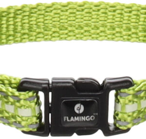 Flamingo kassipoja kaelarihm kellukesega helkiv 15-22cm heleroheline #