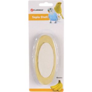 Flamingo mineraalkivi seepialuuga lindudele 12cm 70g