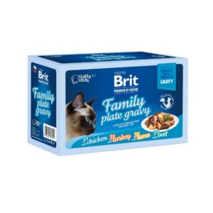 Brit Premium Delicate Gravy Family multipakk märgtoit kassidele 12x85g