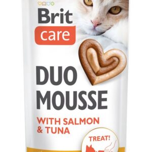 Brit Care Creamy Duo Mousse with Salmon and Tuna maius kassile 4x14g